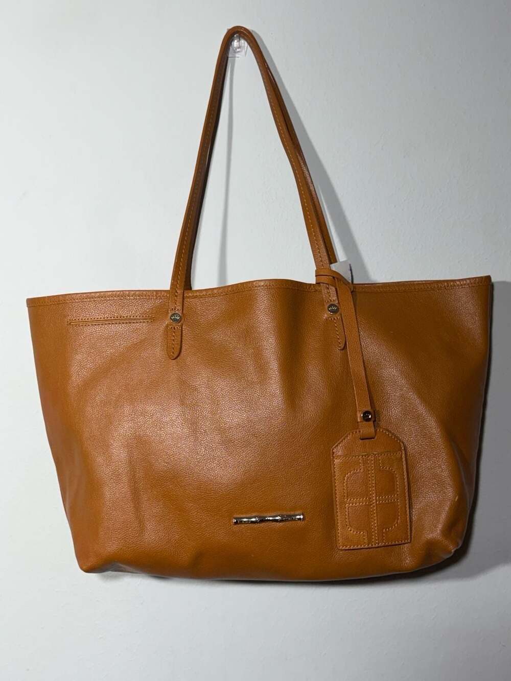 Elaine Turner Pebbled Leather Tote in Cognac